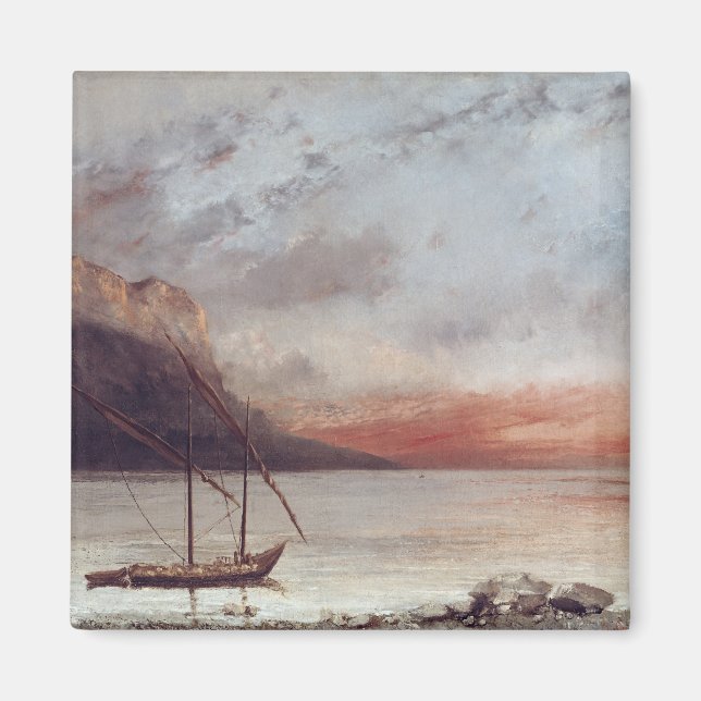 Íman Sunset sobre Lago Leman, 1874 (Frente)
