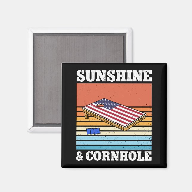 Íman Sunshine E Cornhole Jogo Retro Gift Engraçado (Front/Back)