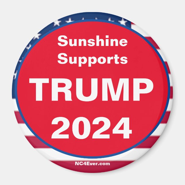Íman Sunshine Suporta o ímã Patriótico TRUMP 2024 (Frente)