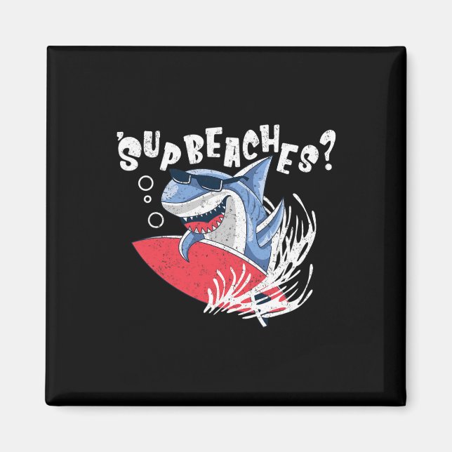 Íman Sup Beaches Funny Shark Summer Lover Mema Va (Frente)