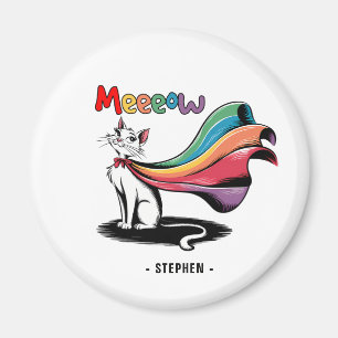 Íman Super Cat Meeow - Rainbow Cape Pride Cat