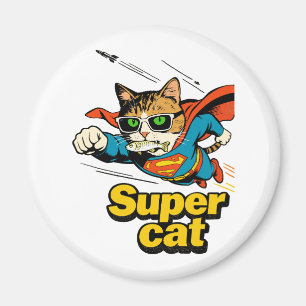 Íman Super Gato Voando com Peixe