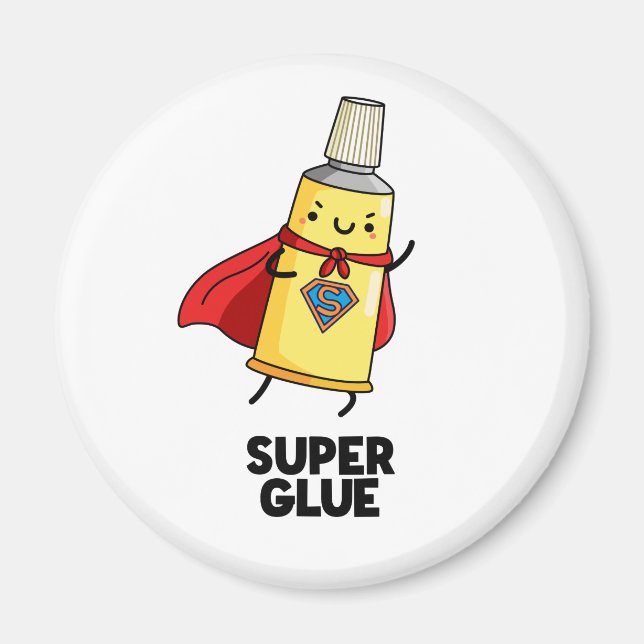 Íman Super Glue Funny Super Hero Pun (Frente)