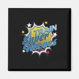 Íman Super Herói Engraçado T - Eu Treino Super Heróis