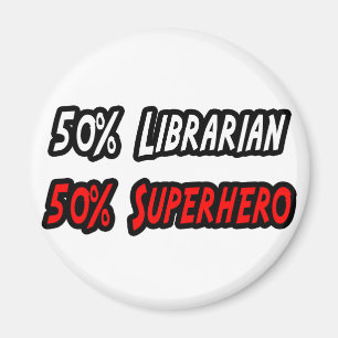 Íman Super-herói Metade Bibliotecário