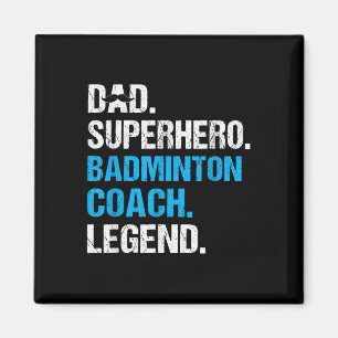Íman Super Herói pai Badminton Treinador Engraçado Badm