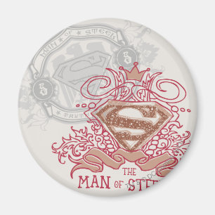 Íman Super-Homem Estilizado Desenhado com logotipo cor