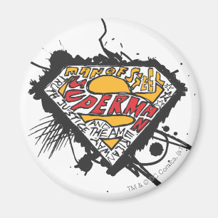 Íman Super-Homem Estilizado  Logotipo com letras