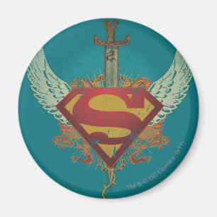 Íman Super-Homem Estilizado  Logotipo de fundo em pó