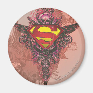 Íman Super-Homem Estilizado Logotipo Grunge Design