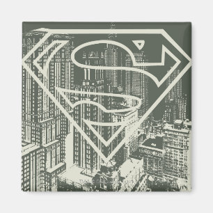 Íman Super-Homem Estilizado Logotipo verde de Metropol