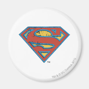 Íman Super-Homem Logotipo Azul de Grunge