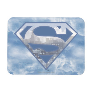 Íman Super-Homem  Logotipo de Cidade Azul Claro