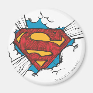 Íman Super-Homem  Logotipo em nuvens