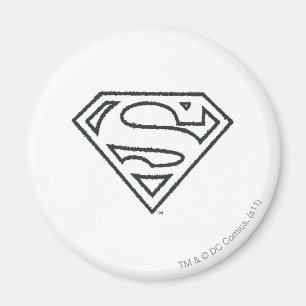 Íman Super-Homem Logotipo preto Grunge