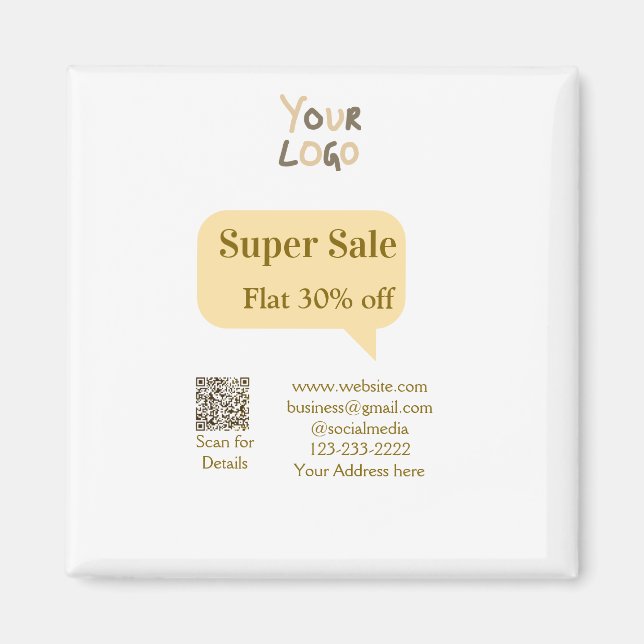 Íman super promoção desconto comercial digital código Q (Frente)