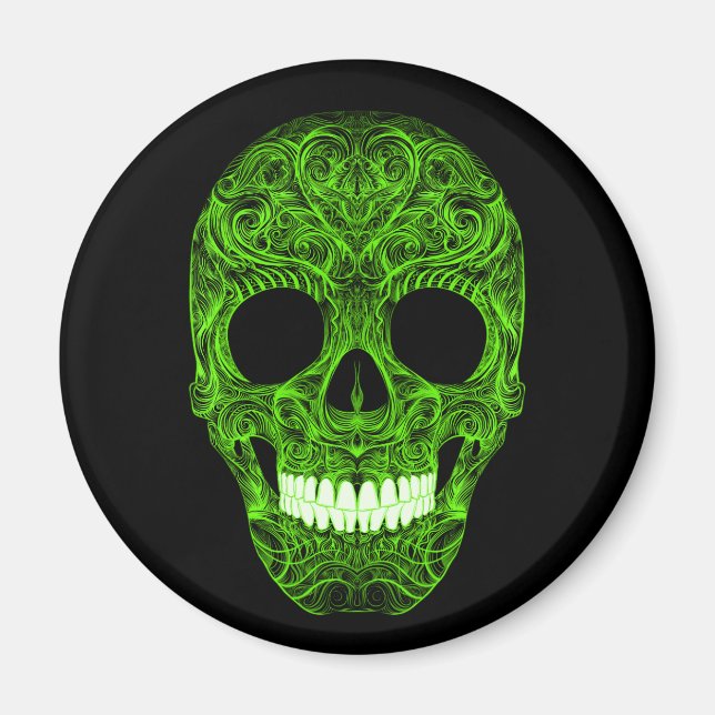 Íman Superb Sugar Skull Dia De Los Muertos Dia do D (Frente)