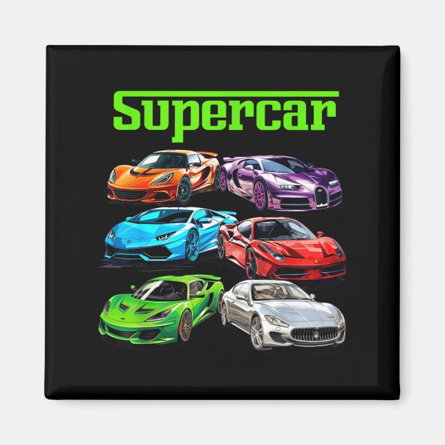 Íman Supercar Cool Car Guy Srts Racing Fan Graphic Men  (Frente)