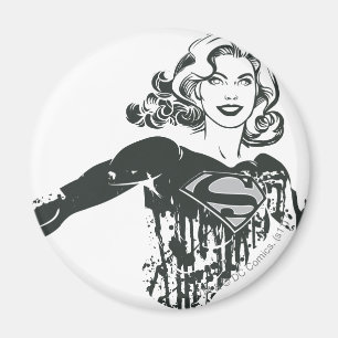 Íman Supergirl Black and White Drawing 1