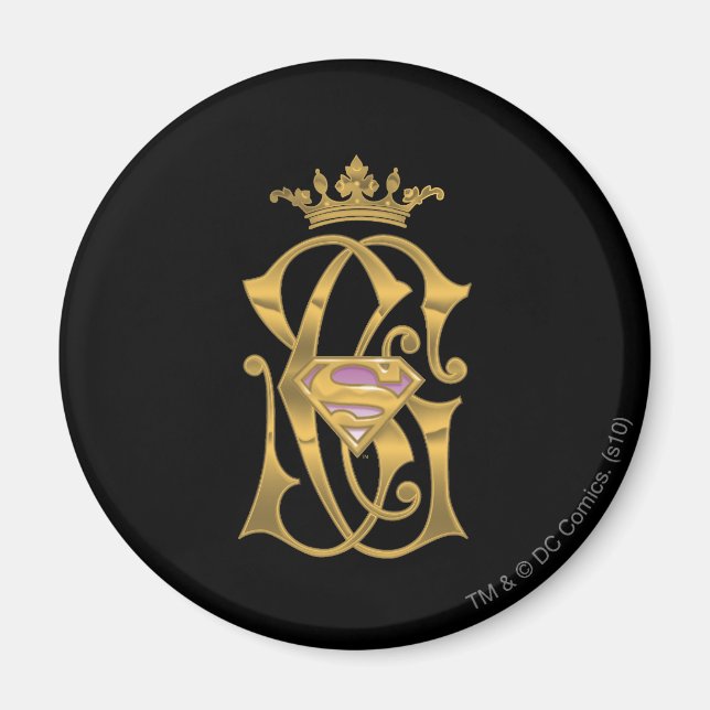 Íman Supergirl Dourada Crown (Frente)