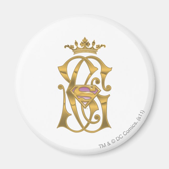 Íman Supergirl Dourada Crown (Frente)