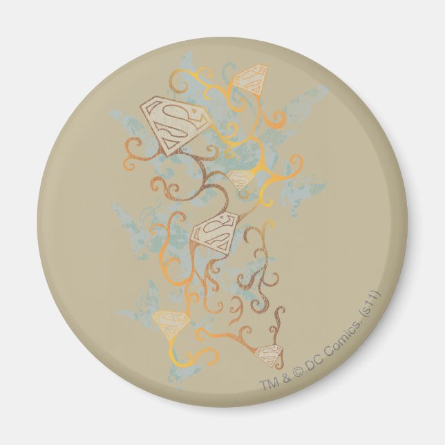 Íman Supergirl Dourada e Brown (Frente)