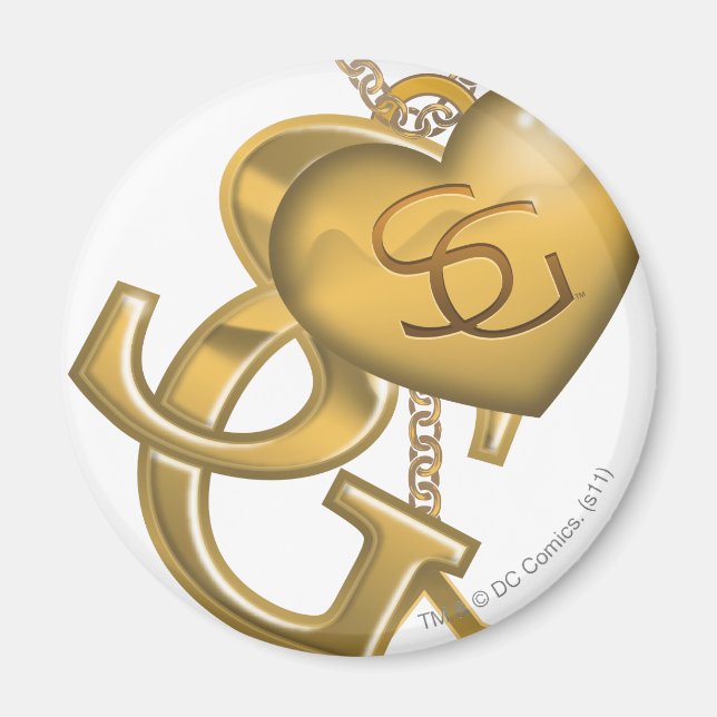 Íman Supergirl Dourado Locket (Frente)