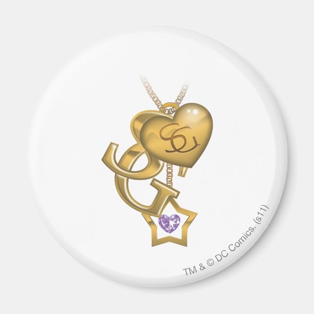 Íman Supergirl Dourado Locket (Frente)