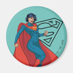 Íman Supergirl Hovering in Blue Suit