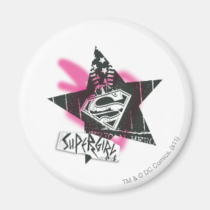 Íman Supergirl Pink Spray Paint Star