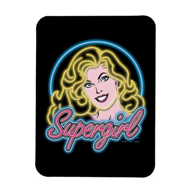 Íman Supergirl Retro Neon Lights Graphic (Vertical)