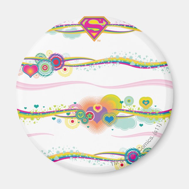 Íman Supergirl Retro Rainbow (Frente)