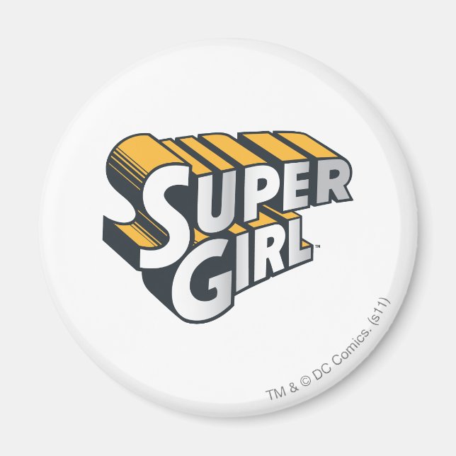 Íman Supergirl Silver e Logotipo Laranja (Frente)