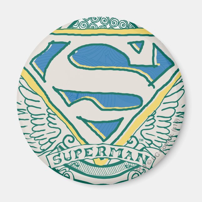 Íman Superman Estilizado | Logotipo de repouso esboçado (Frente)