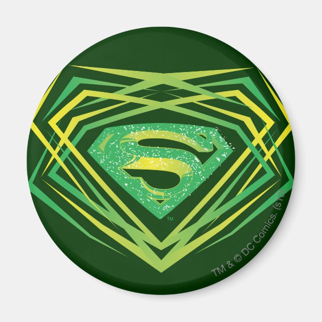 Íman Superman Estilizado | Logotipo decorativo verde (Frente)
