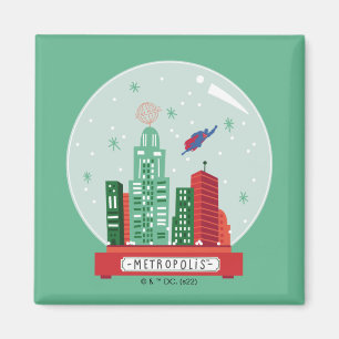 Íman Superman Metropolis Snow Globe Gráfico