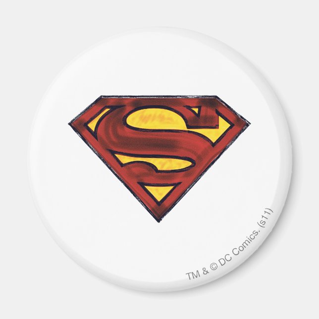 Íman Superman S-Shield | Logotipo vermelho escura (Frente)