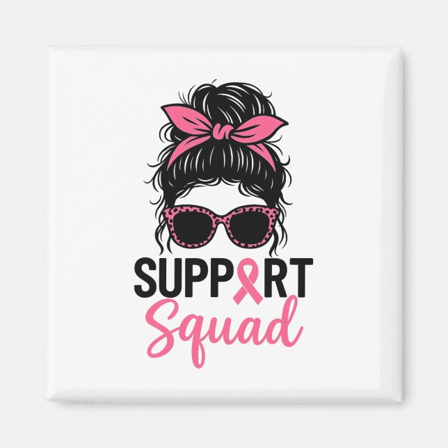 Íman Suportar Cancer da Mama do Guerreiro Rosa-Rosa-Tro (Frente)