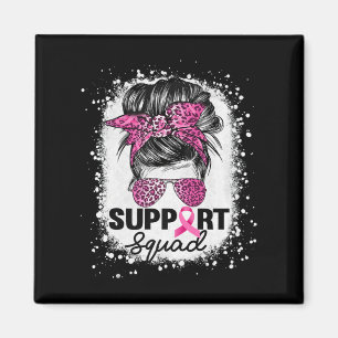 Íman Suportar Cancer de Mama Cor-de-Rosa com Pedra Quad