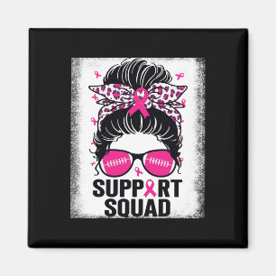 Íman Suportar Cancer de Mama Cor-de-Rosa com Pedra Quad
