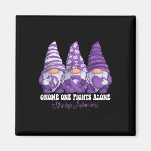 Íman Suporte Gnomies Fita Roxa do Mês de Conscientizaçã