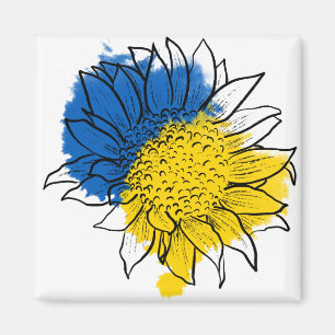 Íman Suporte para girassol azul e amarelo na Ucrânia