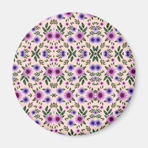 Íman Suporte redondo floral com um padrão vibrante