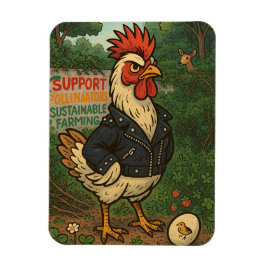 Íman Support Polinators Cool Rooster in Leather Jacket