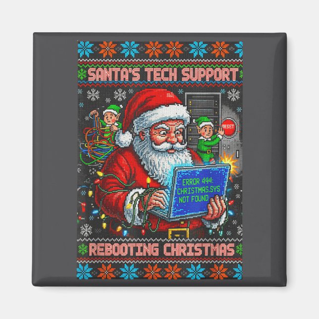 Íman Support Tech Santa Rebooting Ugly s (Frente)