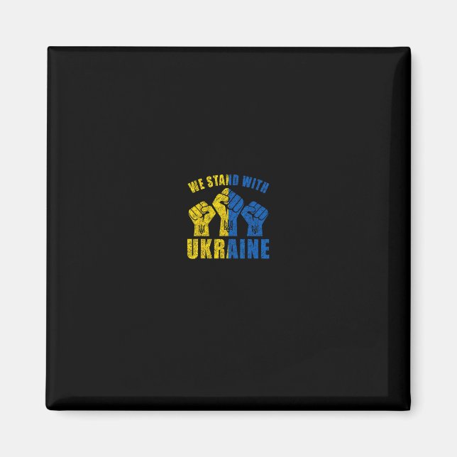 Íman Support Ukraine - We Stand With Ukraine Flag Desig (Frente)