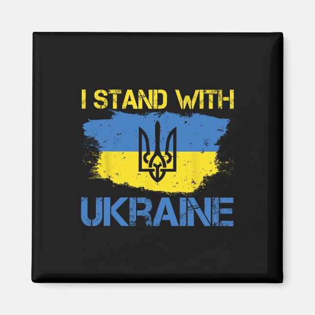 Íman Support Ukraine With This Ukraine Flag I Stand Wit (Frente)