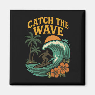 Íman Surf Vintage Pegue A Onda Onda Retro Surfista Prai