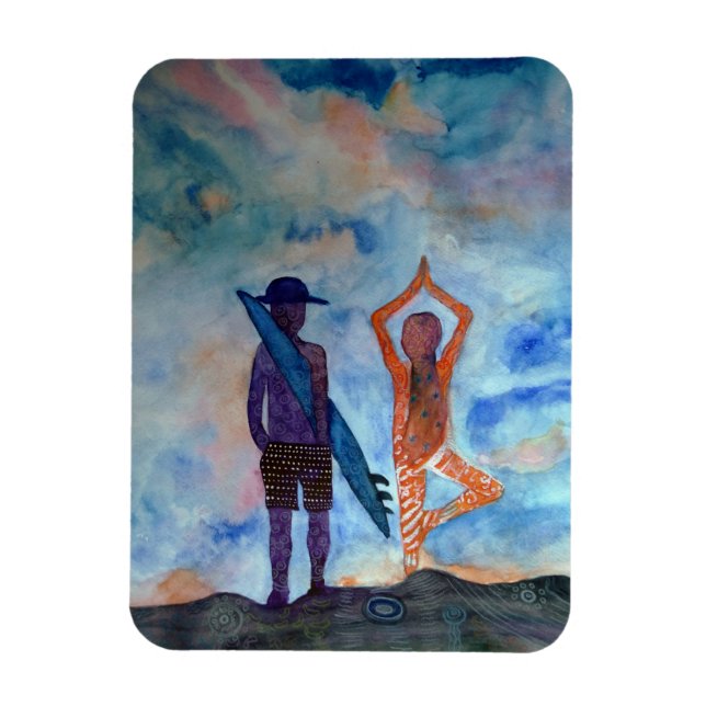 Íman Surf Yoga Sunset Fairy Drace Magnet (Vertical)
