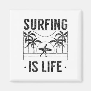 Íman Surfando É Vida Surf Surfista Prancha de Surf Surf